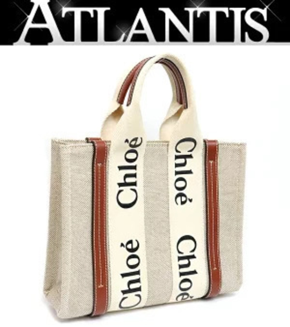 Chloe Woody Handbag Tote Bag Canvas